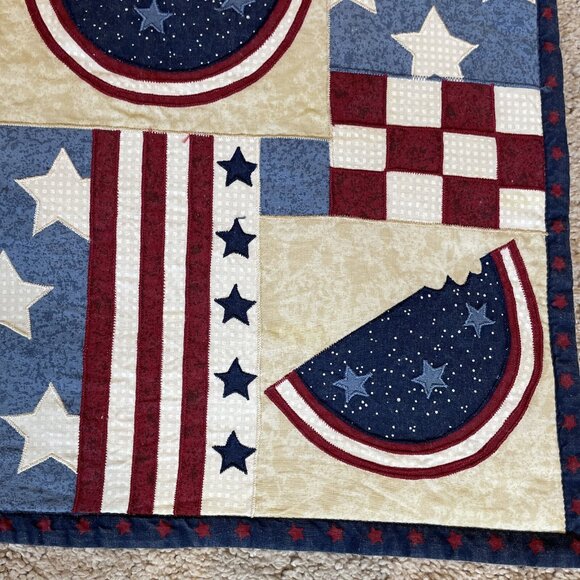 Patriotic  Quilted Placemats Multicolor Americana Fourth of July Summer Set of 4 - Picture 4 of 10